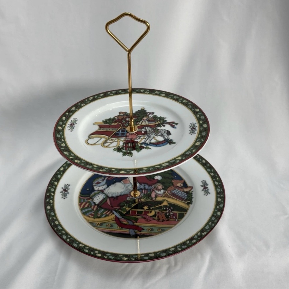 Certified International A Christmas Story Two-Tiered Pedestal Server